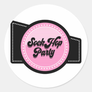Sticker Rond Fête Sock Hop