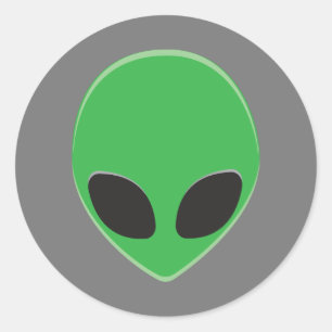 Sticker Rond Fête spatiale extraterrestre de l'homme vert perso