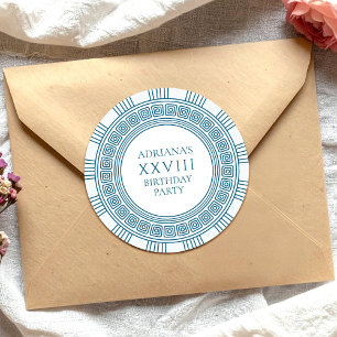 Sticker Rond Fête sur le thème de la Grèce antique avec motif b