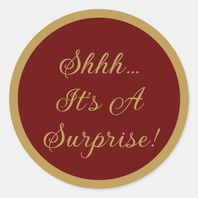 Sticker Rond Fête surprise élégante (Devant)