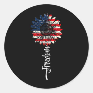 Sticker Rond Fêter le 4 juillet Fête de l'Indépendance Drapeau 