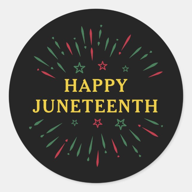 Sticker Rond Fêter l'indépendance des Noirs Joyeux Jeu du 11° (Devant)