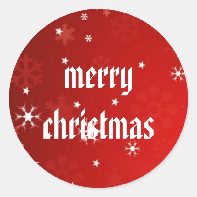 Sticker Rond Fêtes Joyeux Noël Snowflakes (Devant)