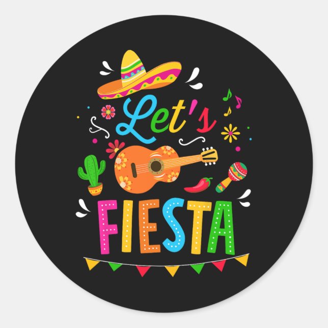 Sticker Rond Fêtons la fête du costume de Cinco De Mayo (Devant)