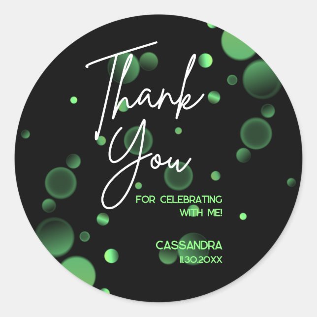 Sticker Rond Fêtons l'anniversaire du livre vert Gradient (Devant)