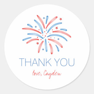 Sticker Rond Feu d'artifice 4 juillet Anniversaire