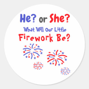 Sticker Rond Feu d'artifice de la révélation de genre améric