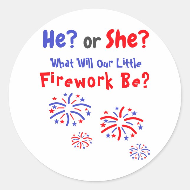 Sticker Rond Feu d'artifice de la révélation du genre américain (Devant)