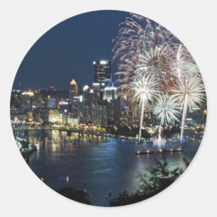 Sticker Rond Feu d'artifice de Pittsburgh