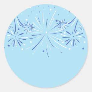 Sticker Rond Feu d'artifice étincelant, 14 juillet