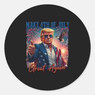 Sticker Rond Feu d'artifice patriotique de Donald Trump pour le