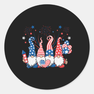 Sticker Rond Feu d'artifice Patriotique Usa Independence Day 4t
