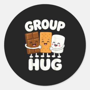 Sticker Rond Feu de camp de guimauves s'mores drôle