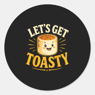 Sticker Rond Feu de camp marshmallow grillé