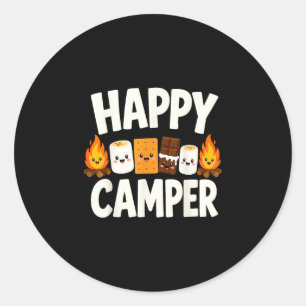 Sticker Rond Feu de camp S'mores camping 