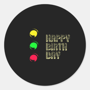 Sticker Rond Feu de circulation Anniversaire