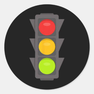Sticker Rond Feu de circulation Halloween Costume Stop Go Red Y
