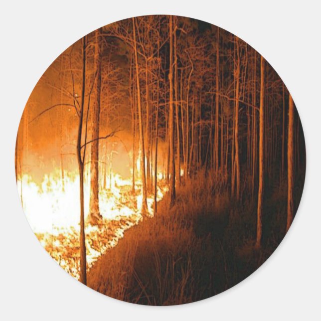 Sticker Rond Feu de feu (Devant)
