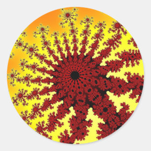 Sticker Rond Feu de feu de cerise