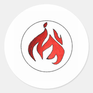 Sticker Rond Feu de feu de la musique d'eau chaude