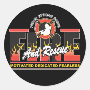Sticker Rond Feu et Secourt