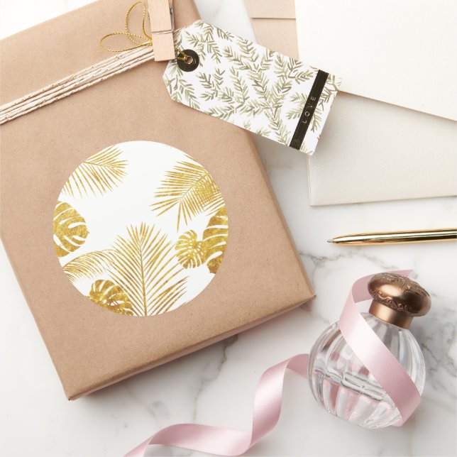 Sticker Rond Feuille 10 (Cadeaux)