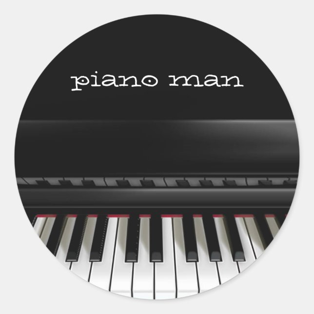 Sticker Rond Feuille autocollante Piano man (Devant)