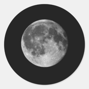 Sticker Rond Feuille autocollante pleine lune
