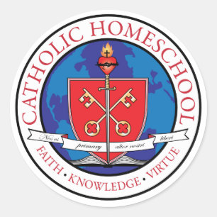 Sticker Rond Feuille catholique d'autocollant de crête de