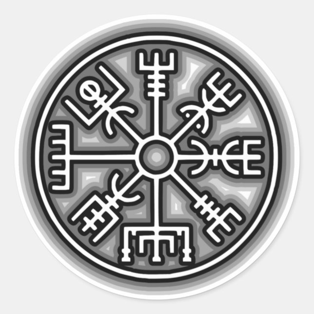Sticker Rond Feuille d'autocollant à l'écho Vegvisir (Devant)