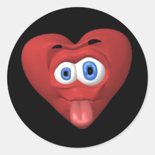 Sticker Rond Feuille d'autocollant antivalentin framboise
