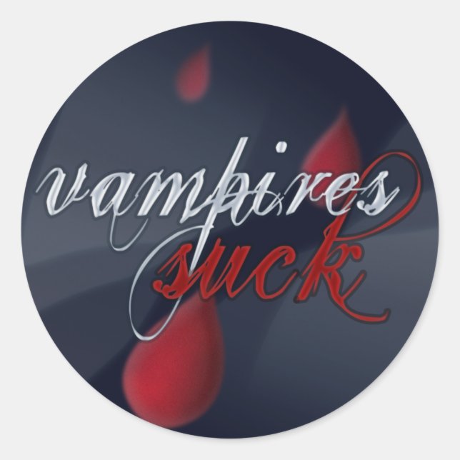 Sticker Rond Feuille d'autocollant "Vampires Suck" (Devant)