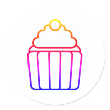 Feuille d'autocollants de cupcake à dégradé coloré