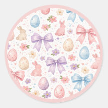 Feuille d'autocollants de Pâques Lapin Coquette & 