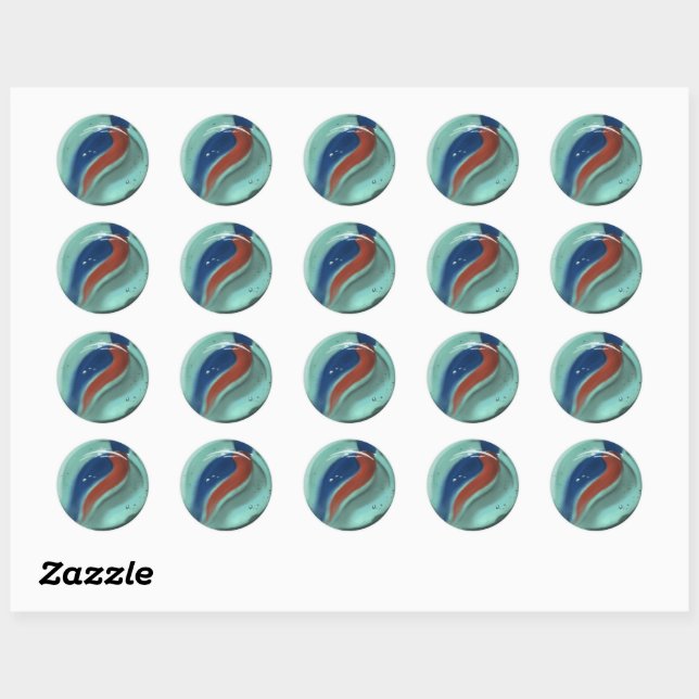Sticker Rond Feuille d'autocollants en marbre (Feuille)