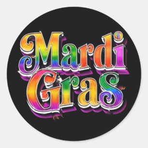 Sticker Rond feuille d'autocollants mardi gras