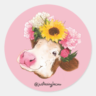 Sticker Rond Feuille d'autocollants Queen bovine