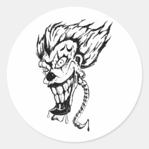 Sticker Rond Feuille d'autocollants ronds classiques de clown m