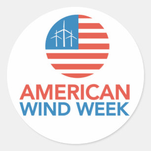 Sticker Rond Feuille d'autocollants - Semaine éolien américaine
