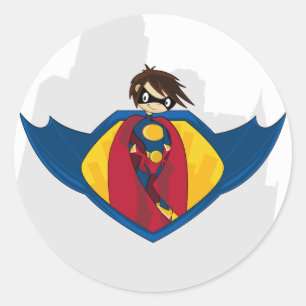 Sticker Rond Feuille d'autocollants Superhero