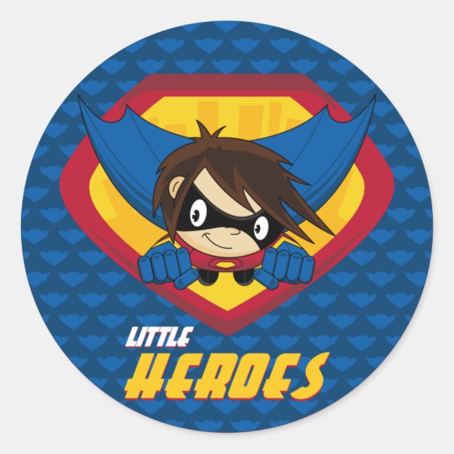 Sticker Rond Feuille d'autocollants Superhero (Devant)
