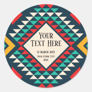 Sticker Rond Feuille de conception couleur triangle personnalis