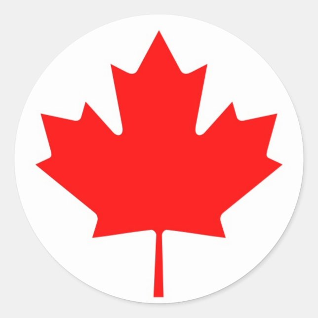 Sticker Rond Feuille de drapeau canadienne (Devant)