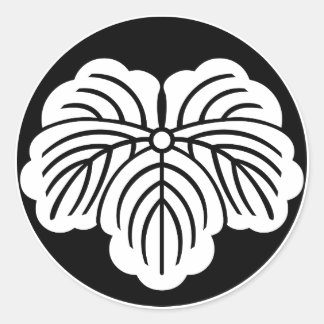 Sticker Rond Feuille de lierre dans un gâteau de riz