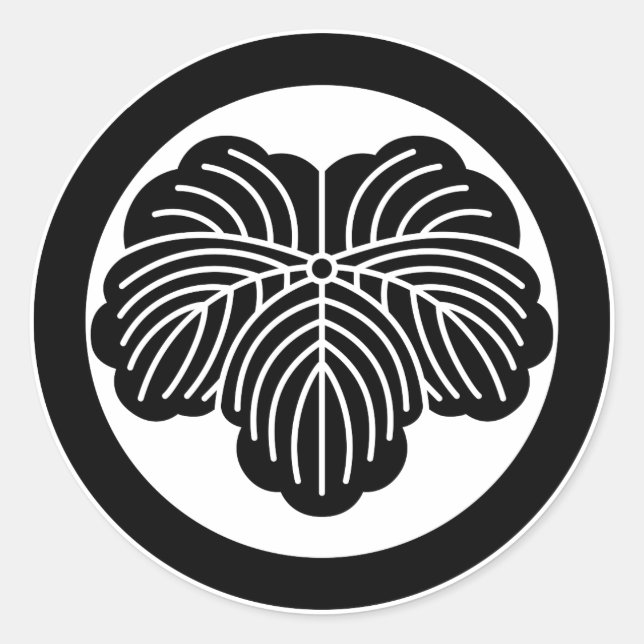 Sticker Rond Feuille de lierre en cercle (Devant)
