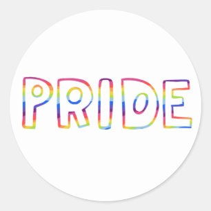Sticker Rond Feuille de main arc-en-ciel gay pride
