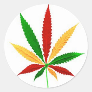 Sticker Rond feuille de rasta