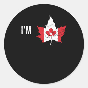 Sticker Rond Feuille d'érable au Canada Fête du Canada