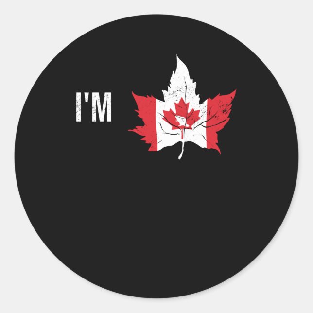 Sticker Rond Feuille d'érable au Canada Fête du Canada Canada (Devant)