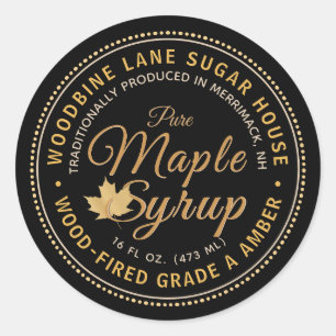 Sticker Rond Feuille d'érable au sirop à bois Cla